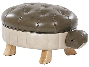 Tabouret animal TURTLE Cuir PU Vert foncé Tortue