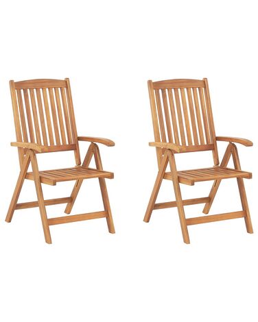 Set van 2 tuinstoelen JAVA Acaciahout Lichtbruin
