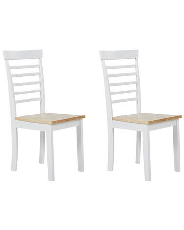 Set of 2 Dining Chairs BATTERSBY Wood White