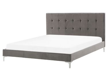 Bed Velvet AMBERT 160 x 200 cm (EU King Size) Grey