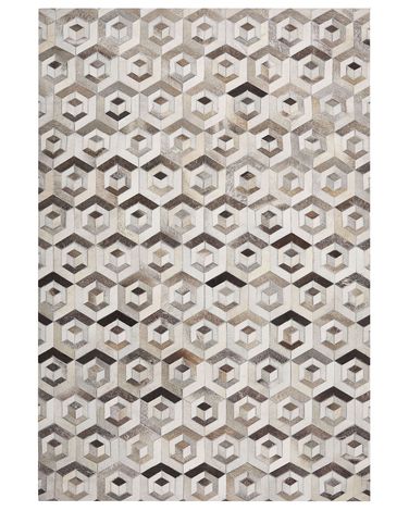 Vloerkleed TAVAK Beige 140 x 200 cm Leer
