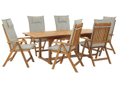 Tuinset 6-zits JAVA met kussens Acaciahout Taupe