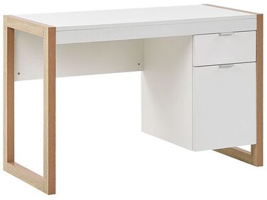 Table de bureau JOHNSON Marron/blanc 112 cm 50 cm avec rangement