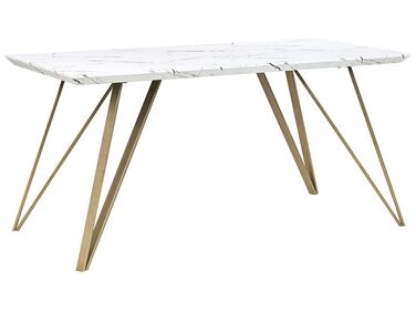 Table de repas MOLDEN Marbre/doré 150 cm 80 cm