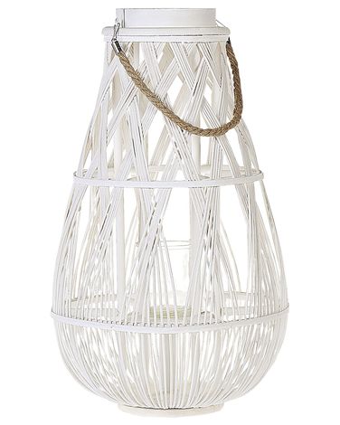 Lantern TONGA Bamboo 56 cm White