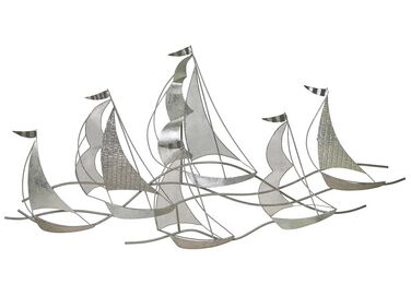 Wall Decor Ship AMERICIUM Metal 67 cm Silver