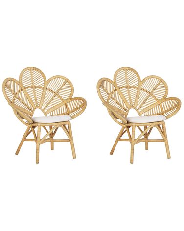 Set van 2 pauwenstoelen FLORENTINE Rotan Natuurlijk