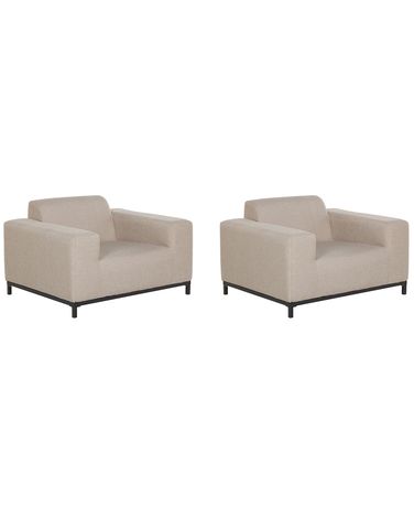 Set of 2 Armchairs ROVIGO Fabric Beige