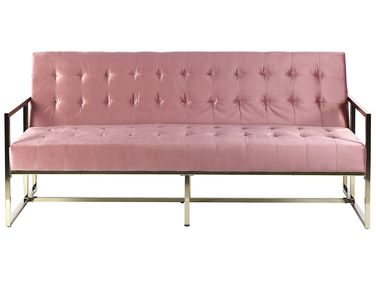 Slaapbank 3-zits MARSTAL Fluweel Roze