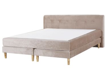 Divan Bed Velvet MARQUISE 160 x 200 cm (EU King Size) Beige