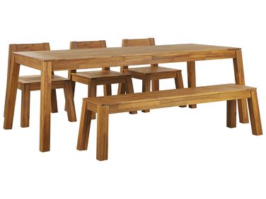 Tuinset 6-zits LIVORNO Acaciahout Bruin