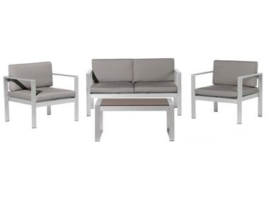Loungeset met tafel 4-zits SALERNO Metaal Donkergrijs