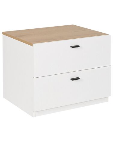 Table de nuit à 2 tiroirs EDISON Blanc