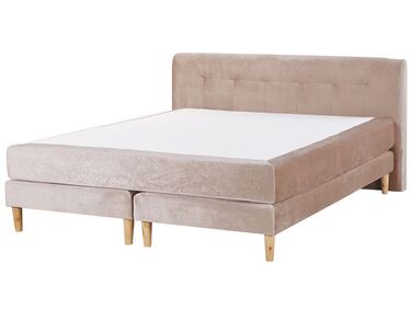 Divan Bed Velvet MARQUISE 180 x 200 cm (EU Super King) Beige