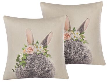 Set van 2 sierkussens FATSIA Katoen 45 x 45 cm Taupe