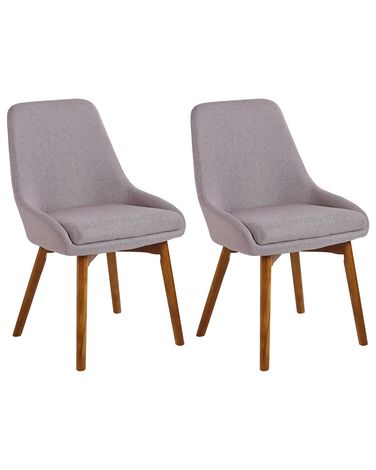 Set of 2 Dining Chairs MELFORT Fabric Taupe