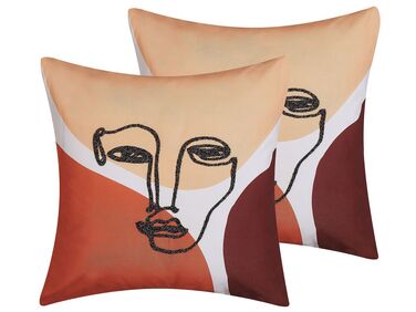 Set van 2 sierkussens RUDBEKIA 45 x 45 cm Meerkleurig abstract patroon