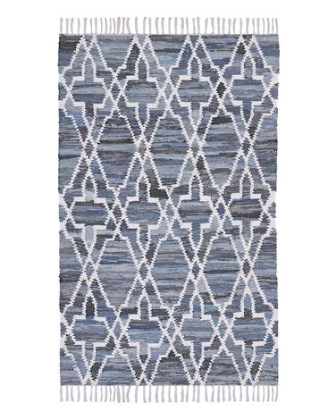 Vloerkleed ADIYAMAN Blauw 140 x 200 cm Katoen