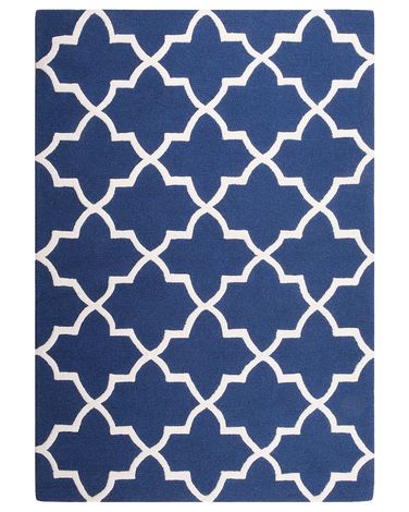 Tapis SILVAN Bleu marine 140 x 200 cm Laine
