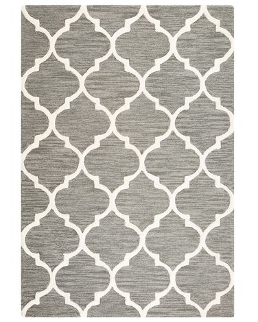 Vloerkleed YALOVA Grijs 140 x 200 cm Wol