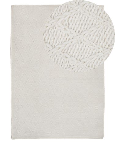 Tapis ERZIN Blanc cassé 140 x 200 cm Laine