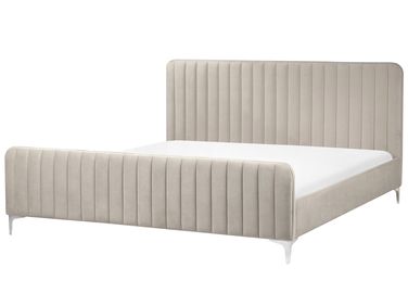 Bed Velvet LUNAN 180 x 200 cm (EU Super King) Taupe