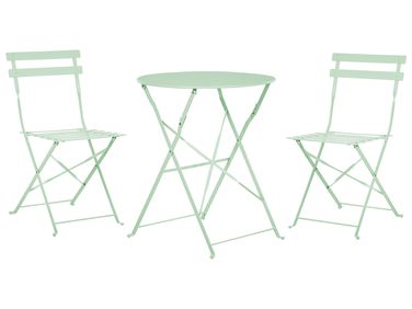 Bistro Set Folding FIORI Metal Mint Green