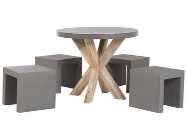 Tuinset met krukken 4-zits OLBIA/TARANTO Beton Grijs
