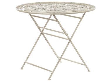 Table bistrot BIVIO 90 cm 90 cm Métal Blanc cassé