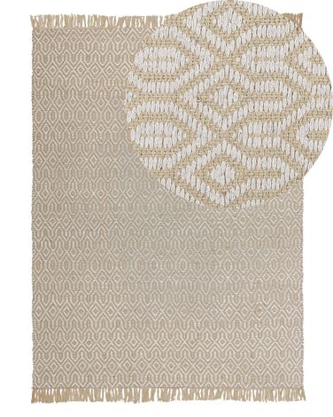 Vloerkleed POZANTI Beige 140 x 200 cm Jute