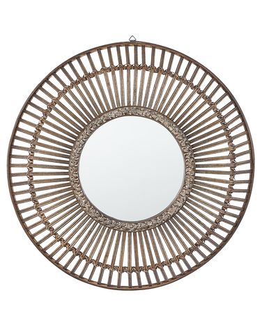 Wandspiegel BLASITO 66 cm 66 cm Bamboe Bruin