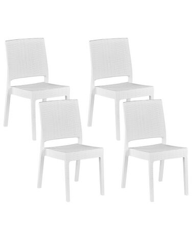 Set van 4 tuinstoelen FOSSANO Synthetisch materiaal Wit