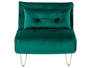 Single Sofa Bed VESTFOLD Velvet Dark Green