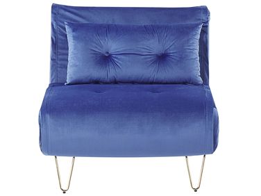 Single Sofa Bed VESTFOLD Velvet Navy Blue