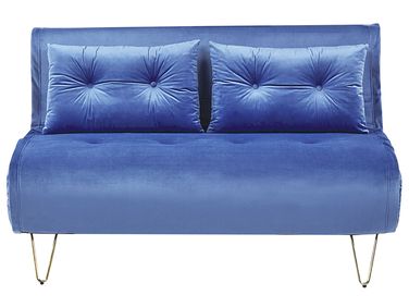 Slaapbank 2-zits VESTFOLD Fluweel Marineblauw