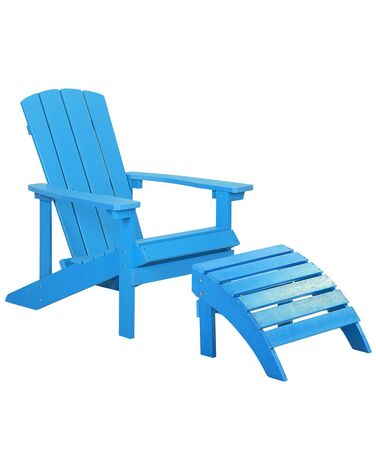 Tuinstoel ADIRONDACK met voetenbank Blauw