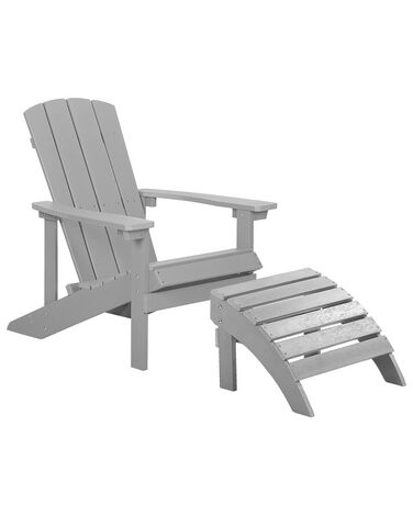 Tuinstoel ADIRONDACK met voetenbank Lichtgrijs