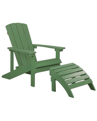 Tuinstoel ADIRONDACK met voetenbank Groen