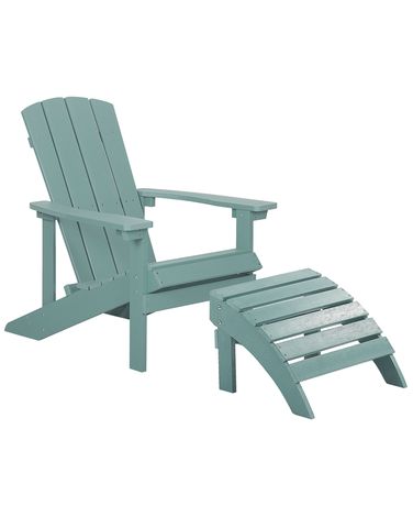 Tuinstoel ADIRONDACK met voetenbank Turquoise