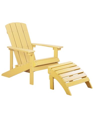 Tuinstoel ADIRONDACK met voetenbank Geel