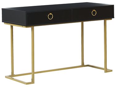 Sidetable WESTPORT Zwart/goud 115 cm 50 cm met lades