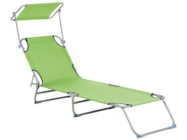 Sun Lounger FOLIGNO II Reclining Metal Lime Green