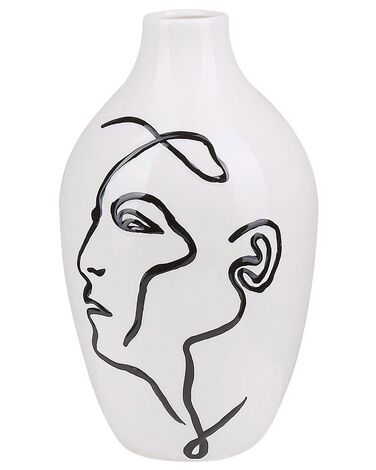 Vase à fleurs HELIKE Grès 23 cm Blanc