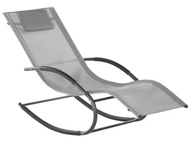 Rocking Sun Lounger CARANO II Metal Light Grey