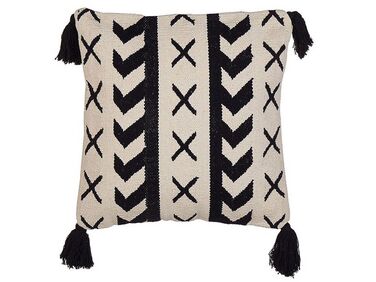 Sierkussen DEADNETTLE Katoen 45 x 45 cm Beige geometrisch patroon