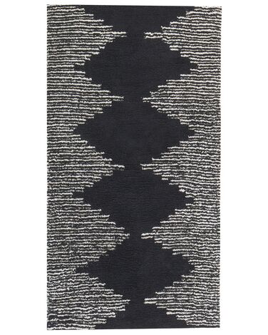 Tapis BATHINDA Noir/blanc 80 x 150 cm Coton