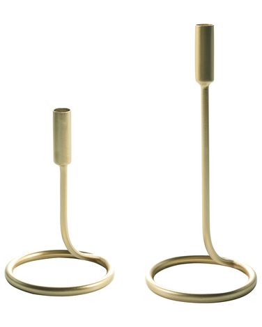 Set van 2 kaarshouders BUNYU Metaal 19/28 cm Goud