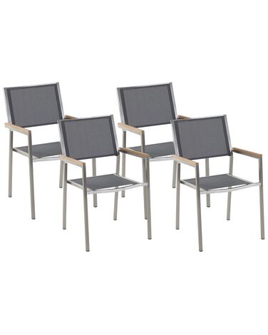 Set van 4 tuinstoelen GROSSETO Roestvrij staal Grijs