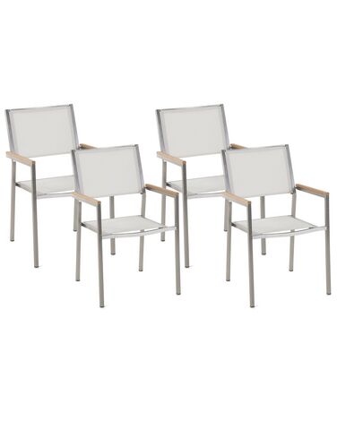 Set van 4 tuinstoelen GROSSETO Roestvrij staal Wit