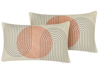 Set van 2 sierkussens GERBERA 30 x 50 cm Meerkleurig abstract patroon